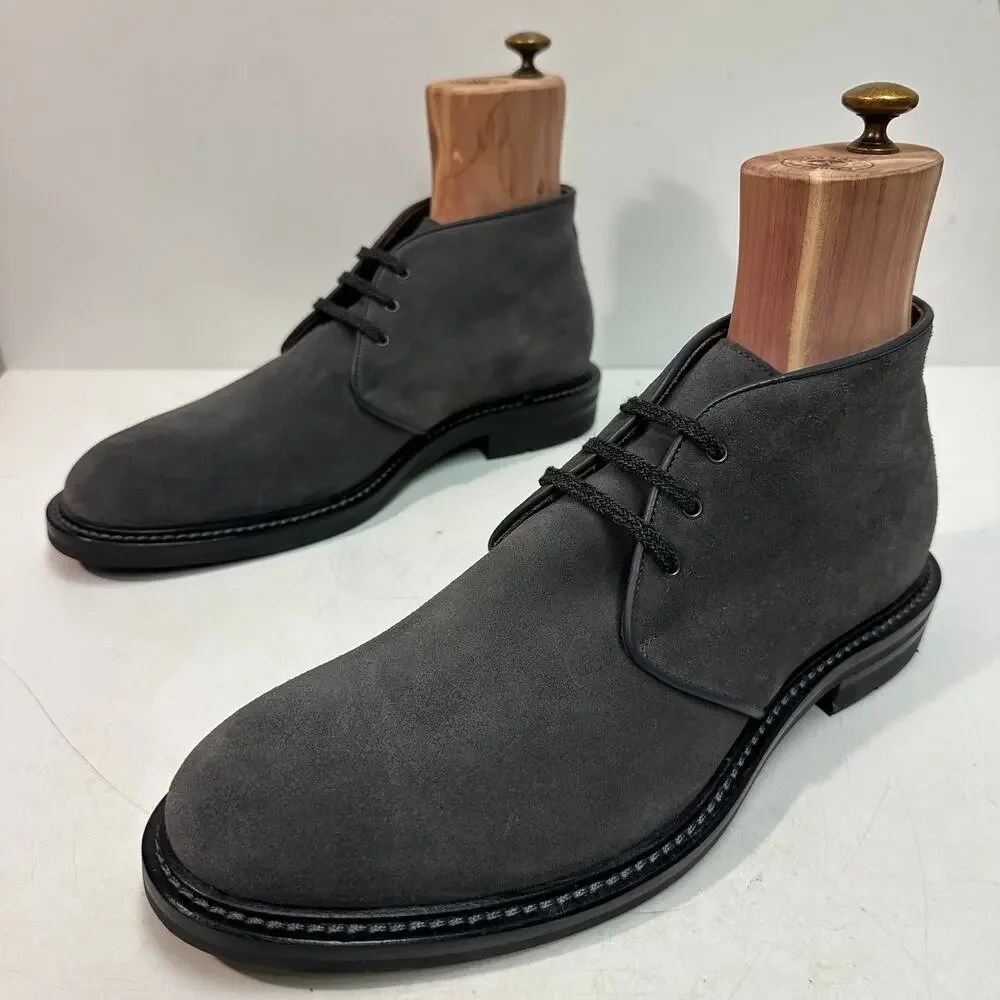 NWOT Aquatalia Rafael Weatherproof Gray Suede Chukka Boot Made in Italy US 12 D